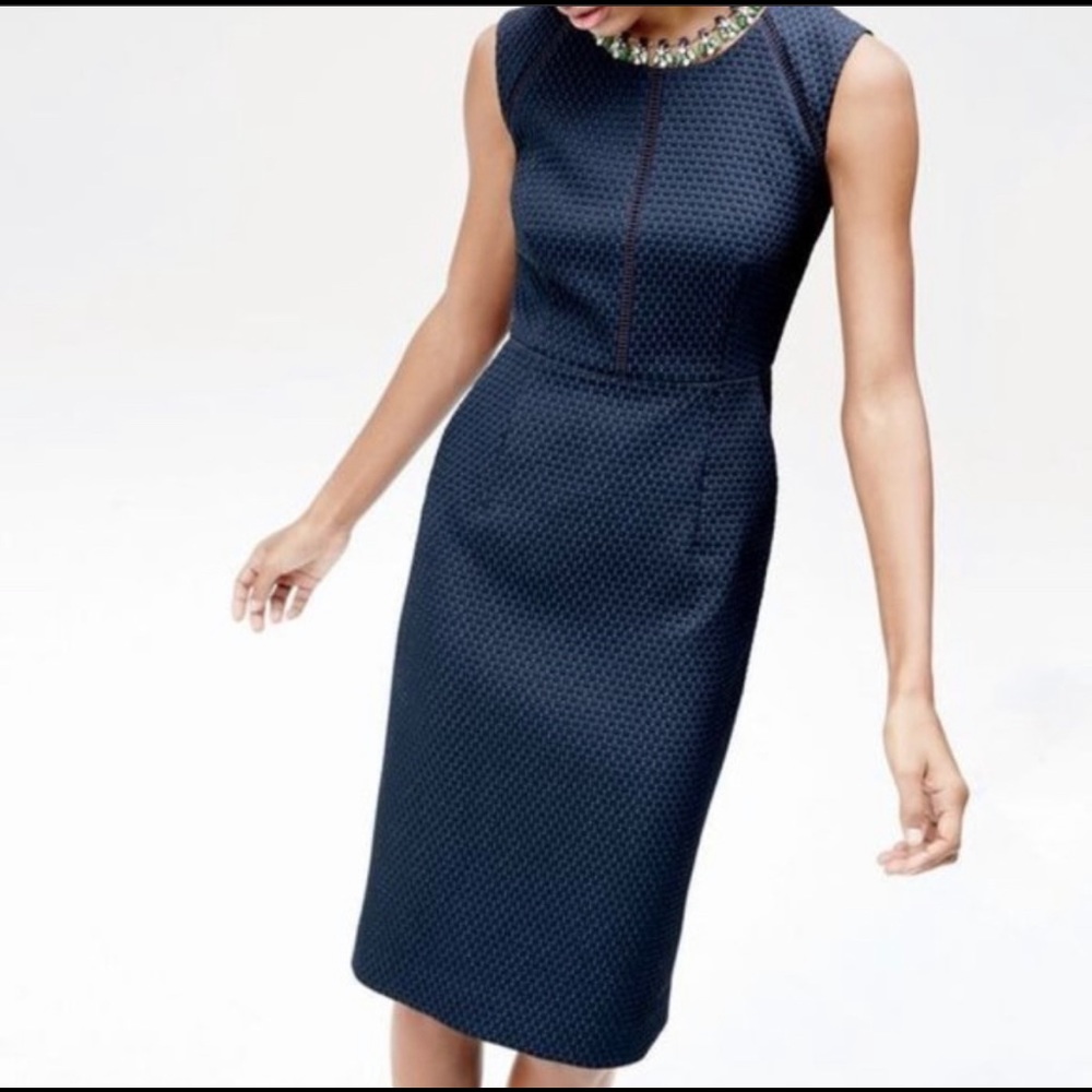 JCREW Navy Portfolio Sheath Sleeveless Work Dress Size 2 - Great condition